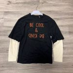 T-shirt + lange mouwen zwart wit